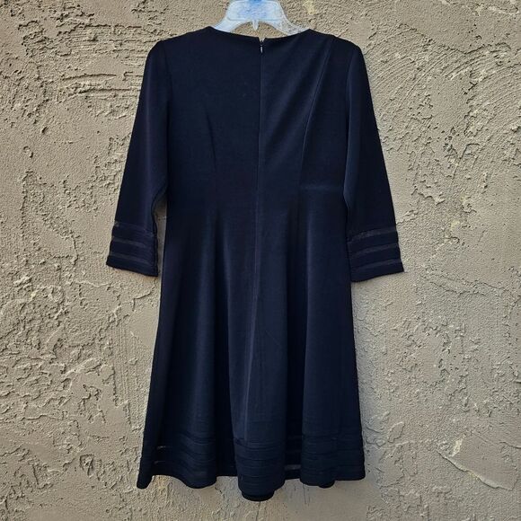 Jessica Howard Black Shadow Stripe Fit and Flare Party Dress - Picture 14 of 16